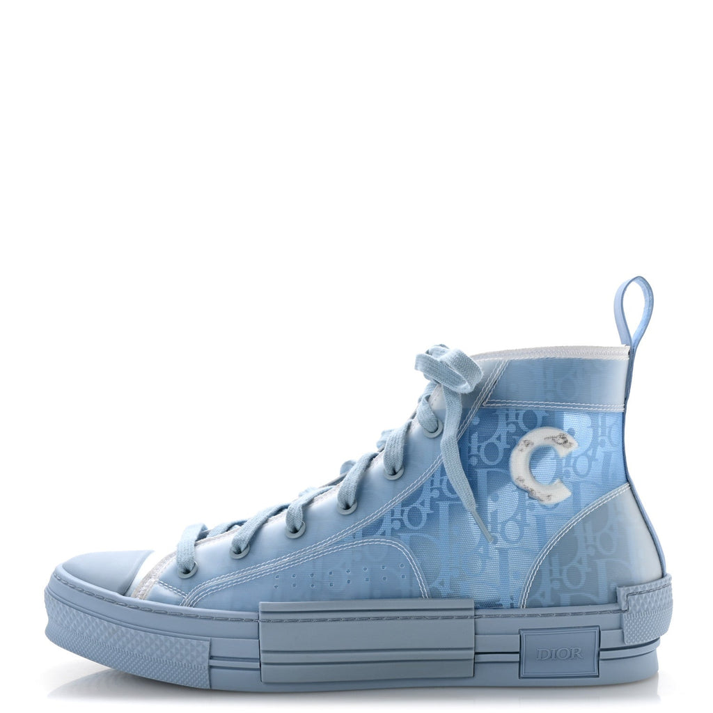 X DANIEL ARSHAM Technical Canvas Oblique Mens B23 High Top Sneakers 43 Blue Beige