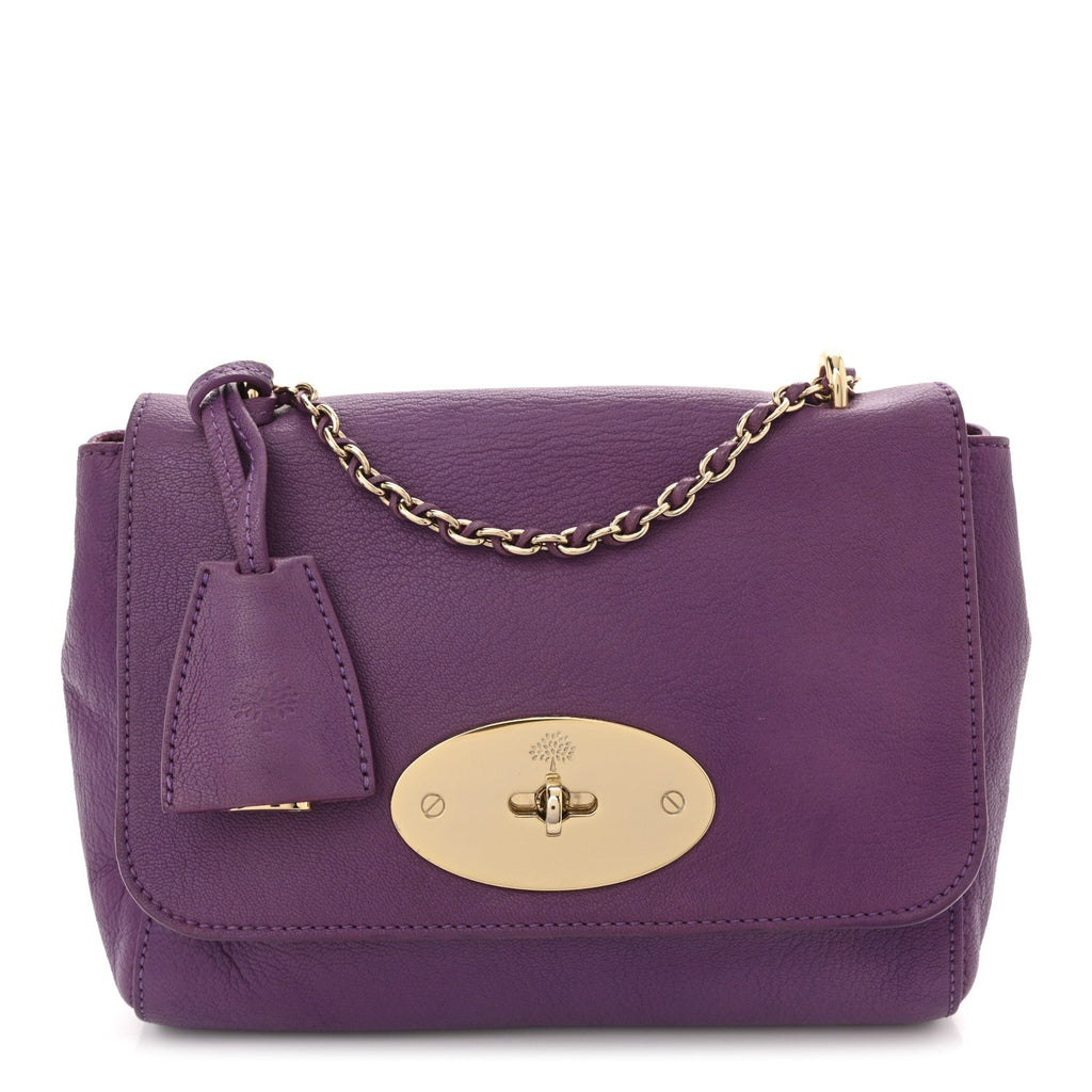 Small Classic Grain Calfskin Small Lily Flap Heather