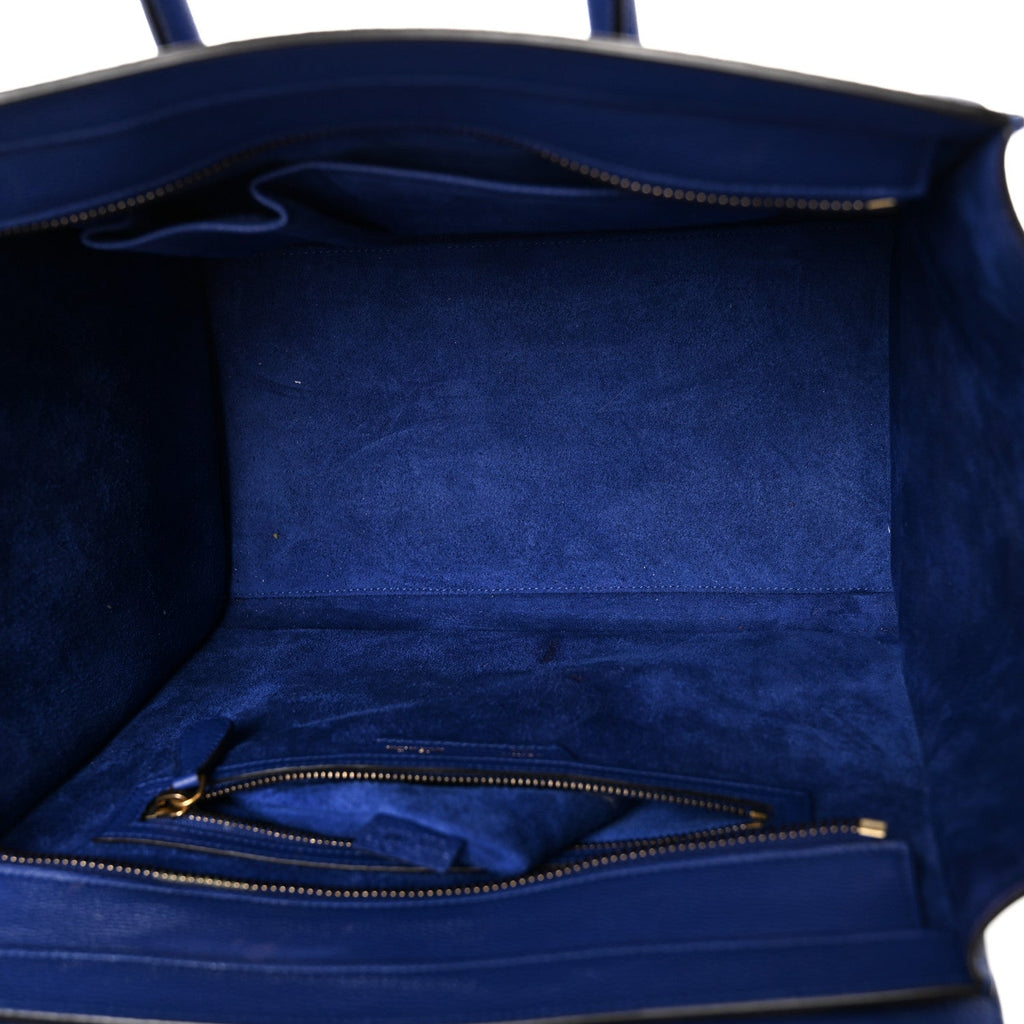 Drummed Calfskin Mini Luggage Indigo
