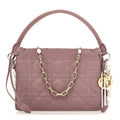 Lambskin Cannage Milly Mini Drawstring Bag Pink Peony
