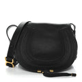 Calfskin Medium Marcie Round Crossbody Bag Black