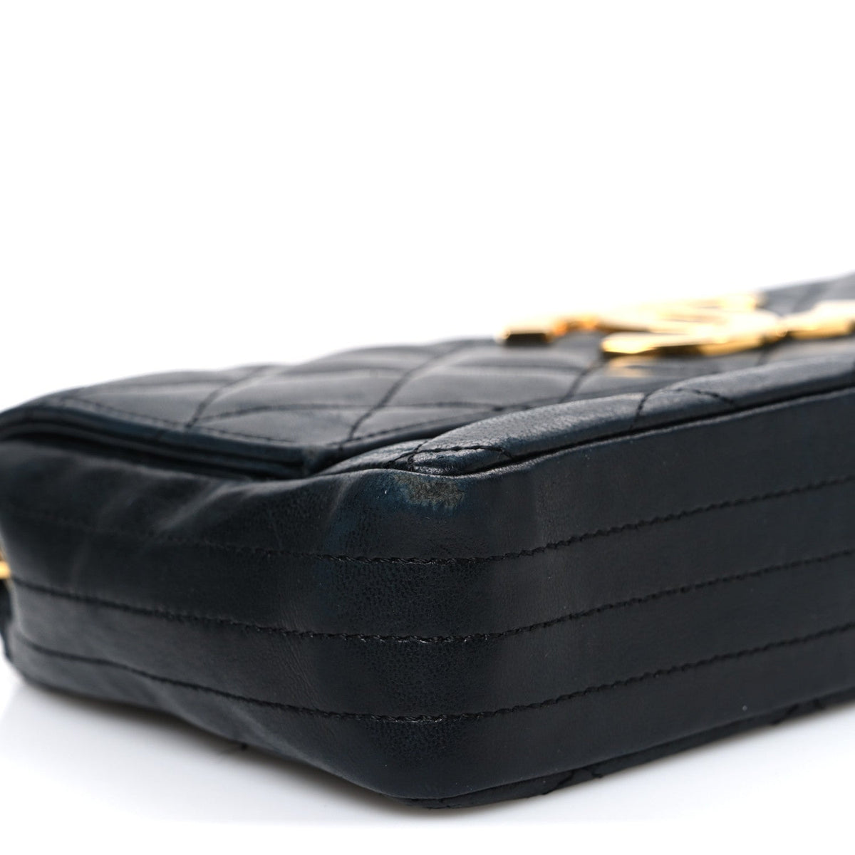 Lambskin Quilted Jumbo CC Small Single Flap Black