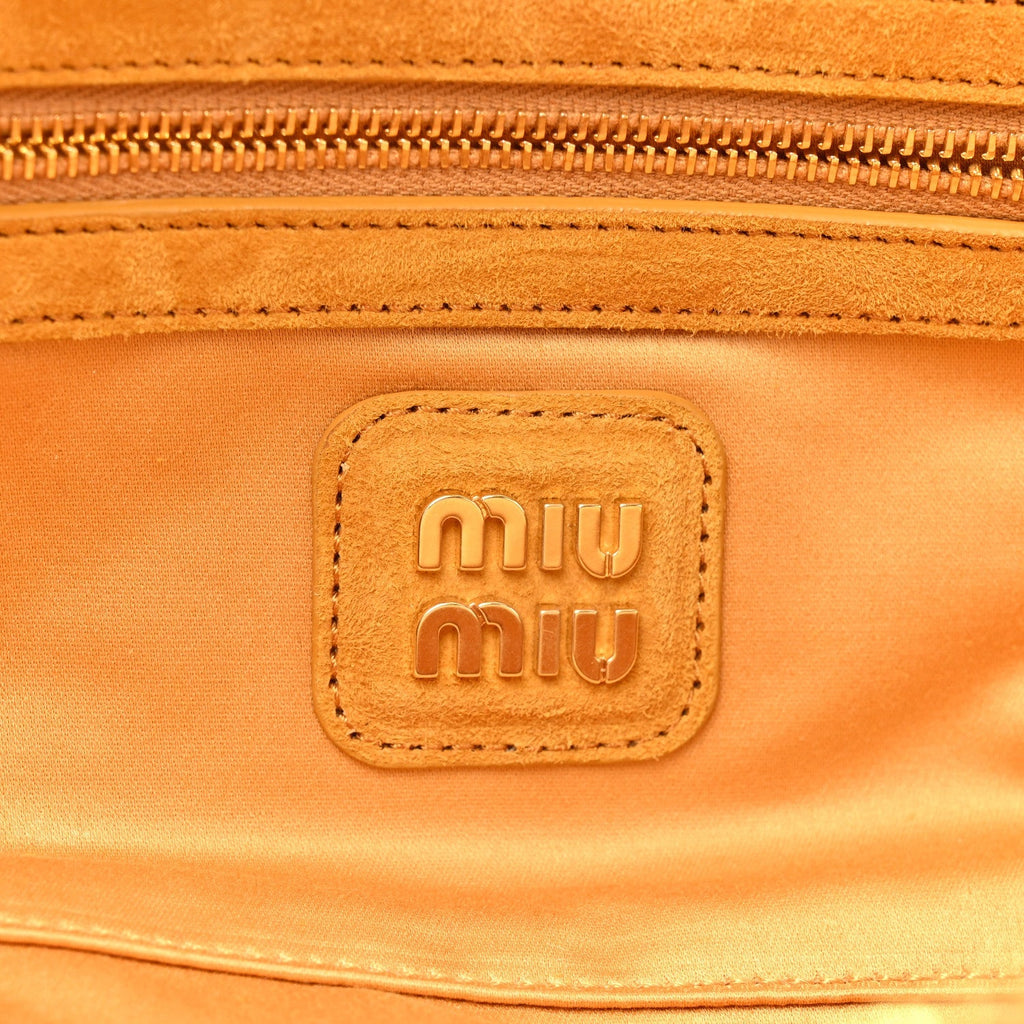 Suede Matelasse Large Arcadie Top Handle Bag Whiskey