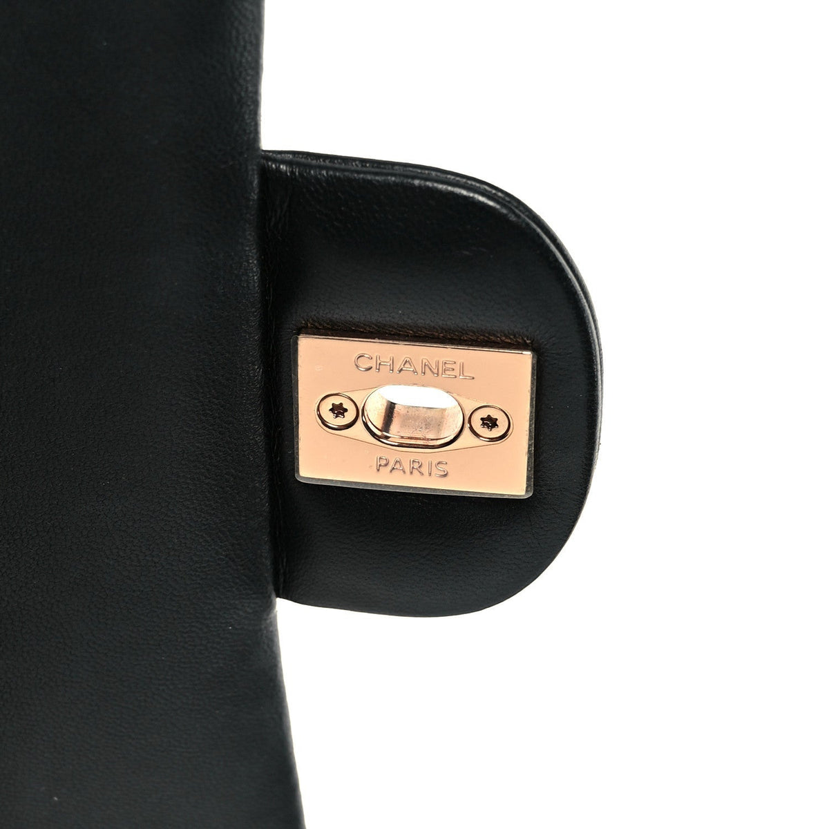Lambskin Quilted Medium Double Flap Black