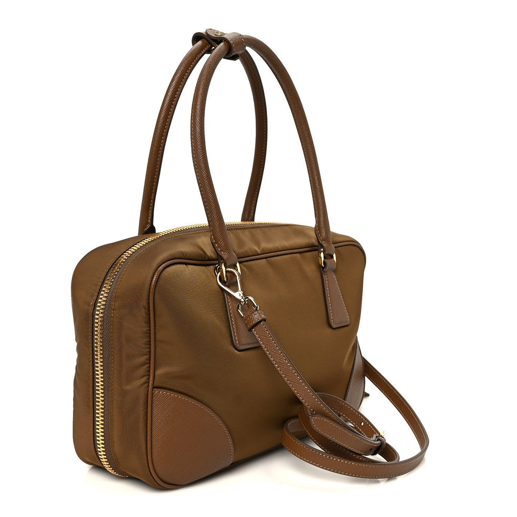 Re-Nylon Saffiano Medium Re-Edition 1978 Two Handle Bag Sughero