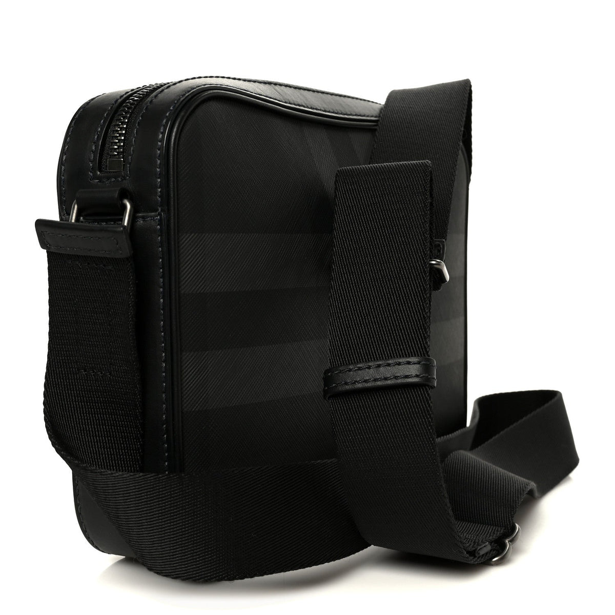 Coated Canvas Calfskin Check Muswell Bag Charcoal