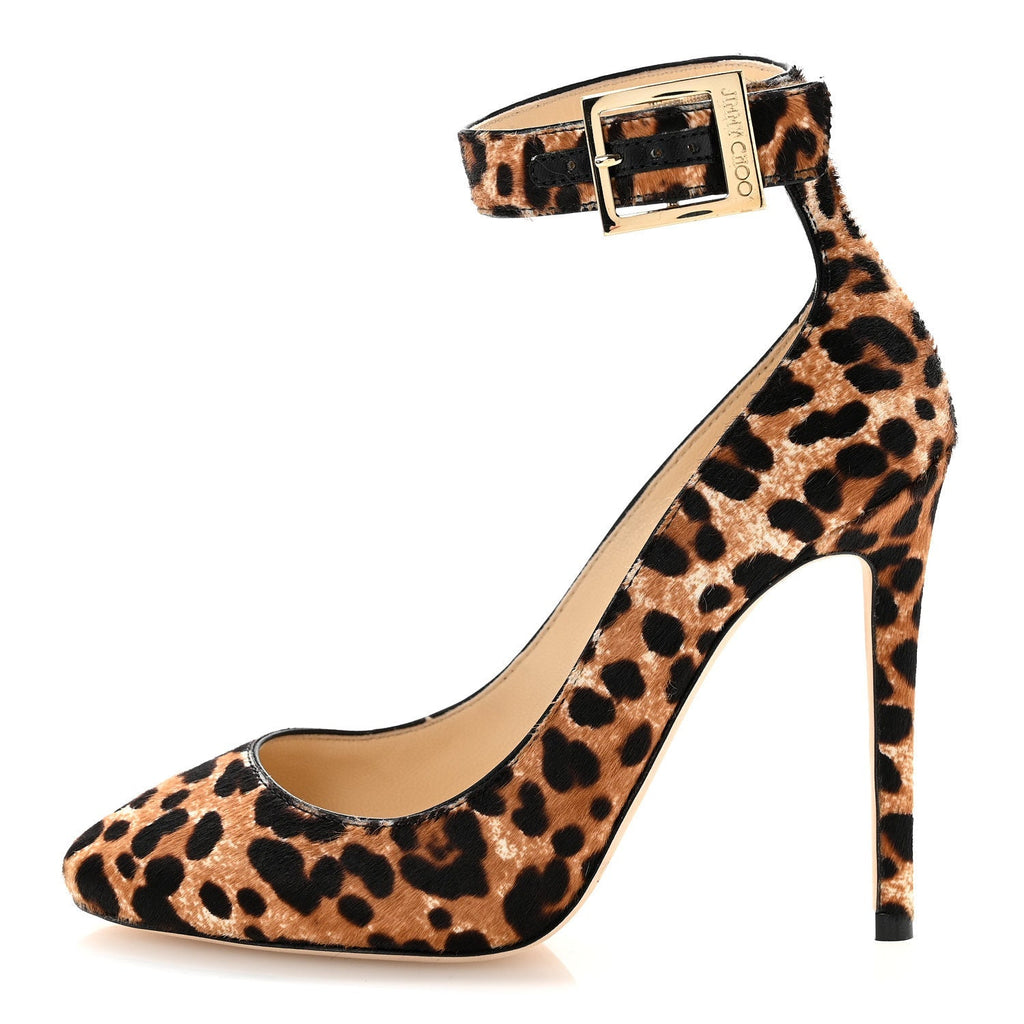 Pony Hair Leopard Helena Pumps 34 Natural