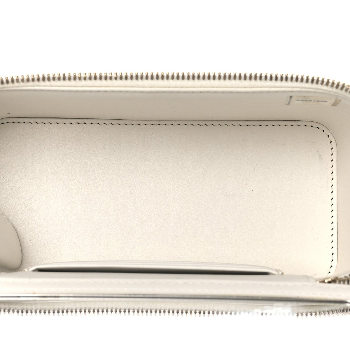 Caviar Quilted Small Vanity Case With Chain White
