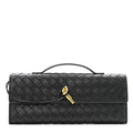Nappa Intrecciato Long Andiamo Top Handle Clutch Black