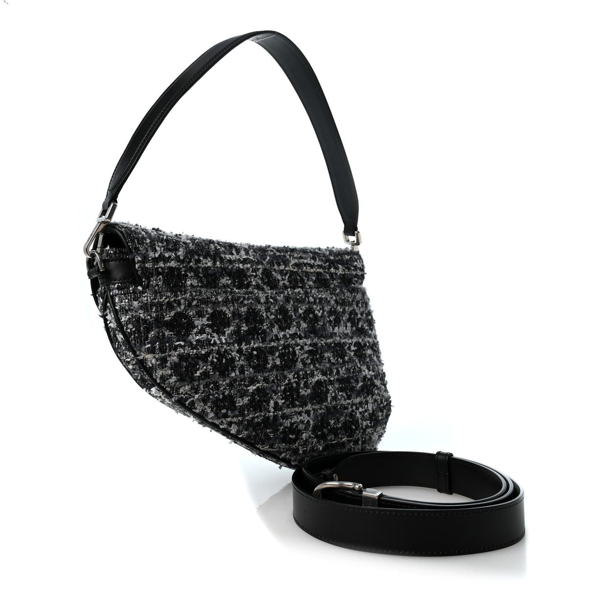 Tweed Saddle Bag Dark Blue