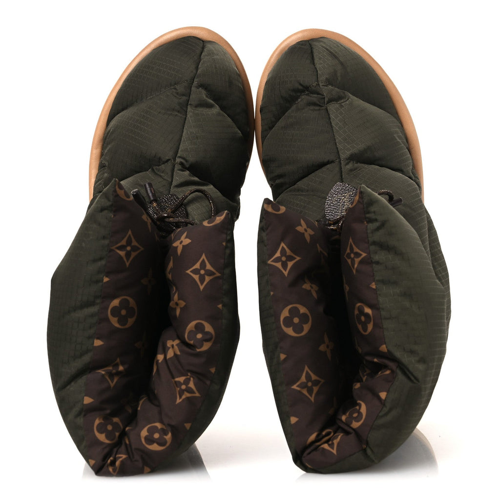 Nylon Monogram Pillow Comfort Ankle Boot 40 Khaki