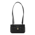 Shiny Caviar Preppy Coco Long Vanity With Strap Black