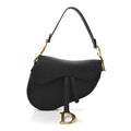 Grained Calfskin Saddle Bag Black