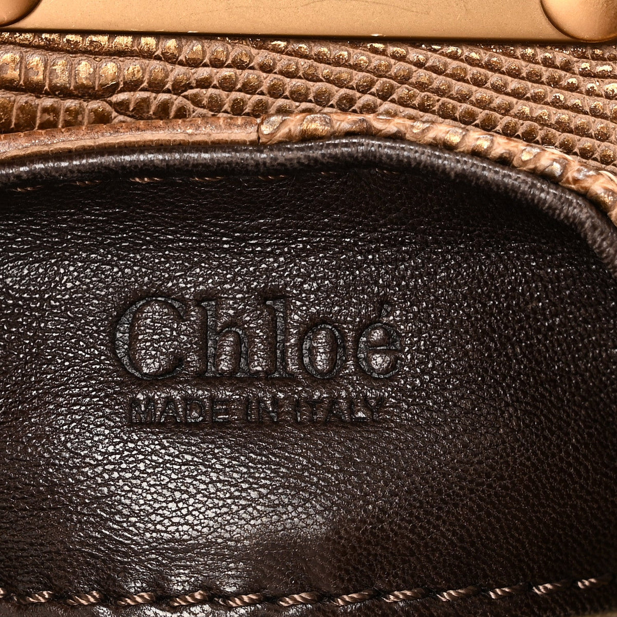 Lizard Medium Paddington Satchel Bronze