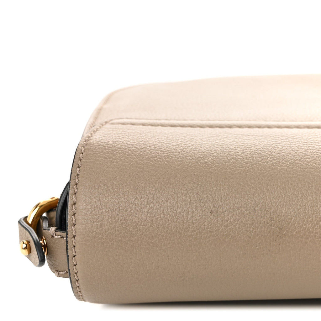 Grained Calfskin La Medusa Flap Shoulder Bag Taupe