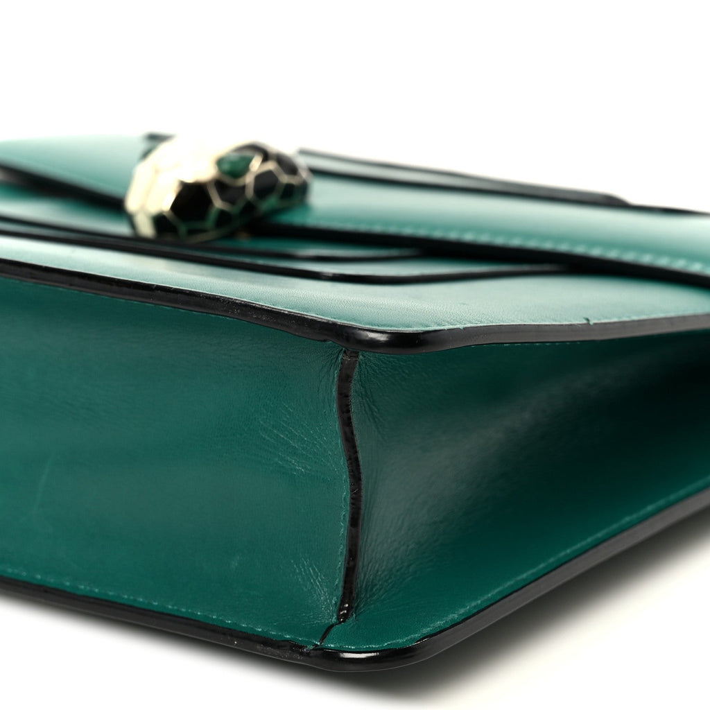 Calfskin Serpenti Forever Snake Strap Crossbody Bag Emerald Green
