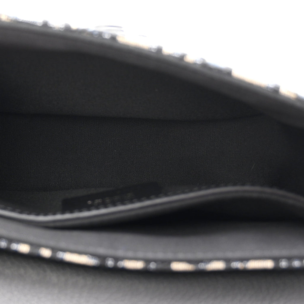 Grained Calfskin Oblique Mini Saddle Messenger Bag With Flap Beige Black