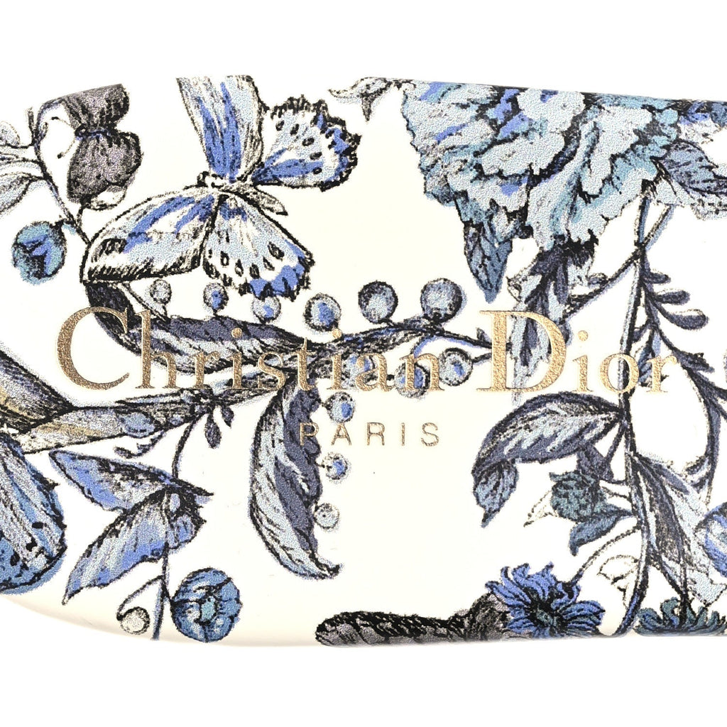 Canvas Embroidered Butterfly Dway Mules Slide Sandals 40 White Blue
