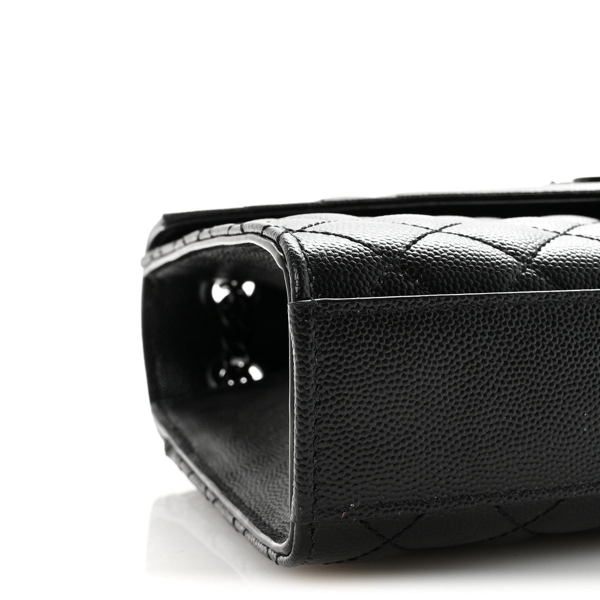 Grain De Poudre Textured Mixed Matelasse Triquilt Medium Monogram Monochrome Satchel Black