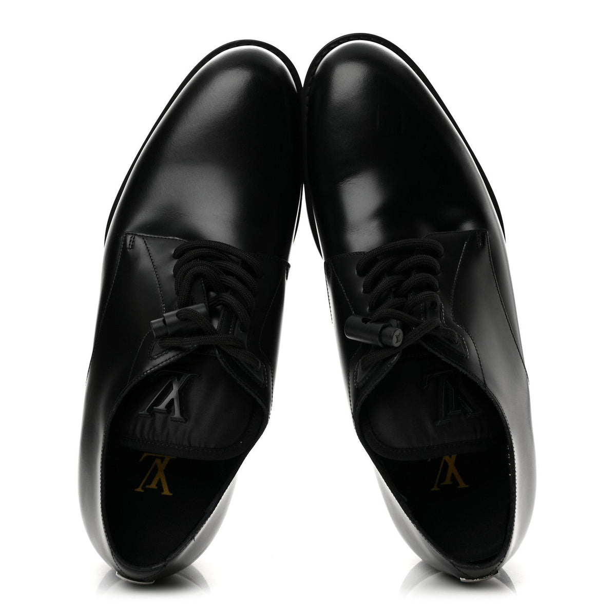Calfskin Mens Formal Derby Shoes 6 Black