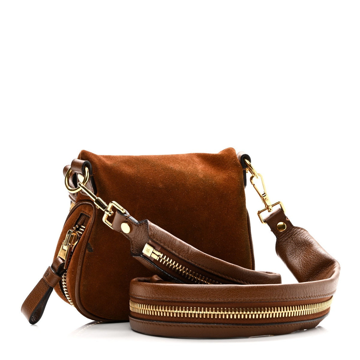 Suede Calfskin Mini Jennifer Crossbody Caramel