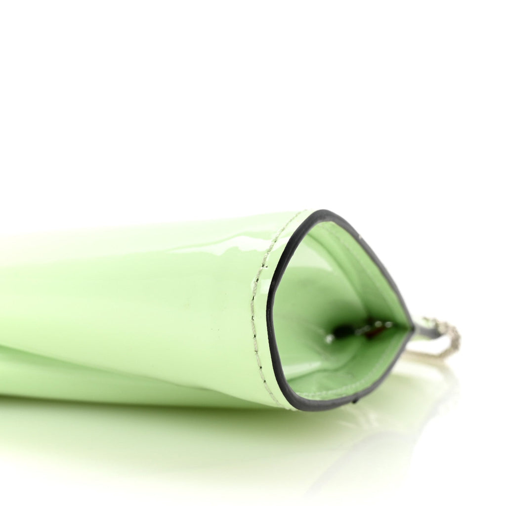 Patent Psychic Loubitwist Clutch Studio Green