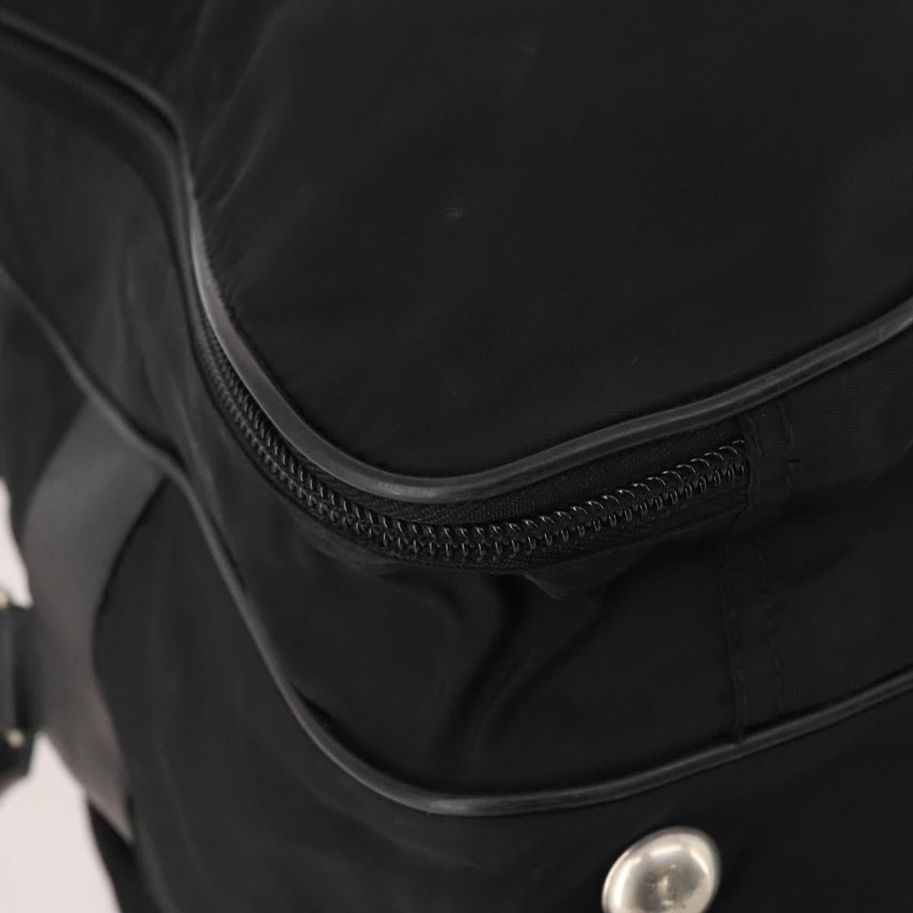 PRADA Boston Bag Nylon 2way Black Silver Auth 194402