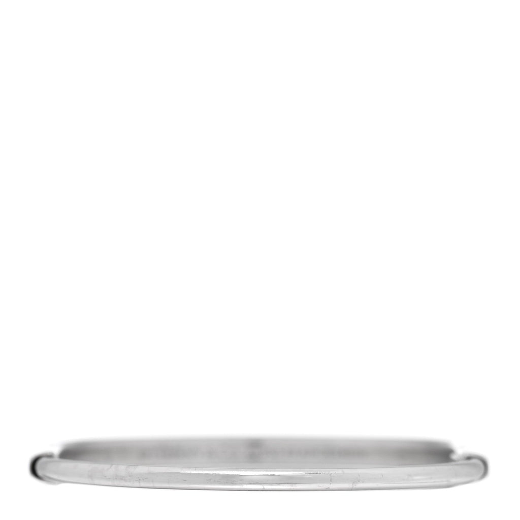18K White Gold Lock Narrow Bangle Bracelet