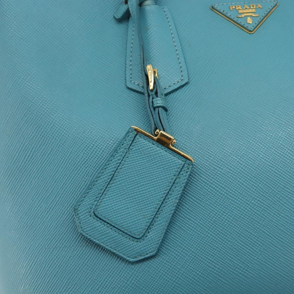 PRADA Tote Bag Saffiano leather 2way Light Blue Gold Auth 195486A