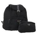 PRADA Pouch Nylon 2 Set Black Auth 196167