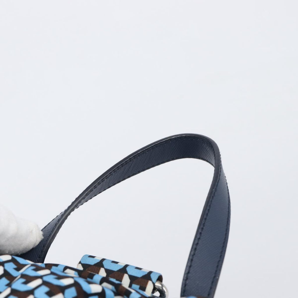 PRADA Backpack Nylon Blue Silver Auth 197214A