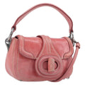 PRADA Hand Bag Leather 2way Pink Silver Auth 197313V