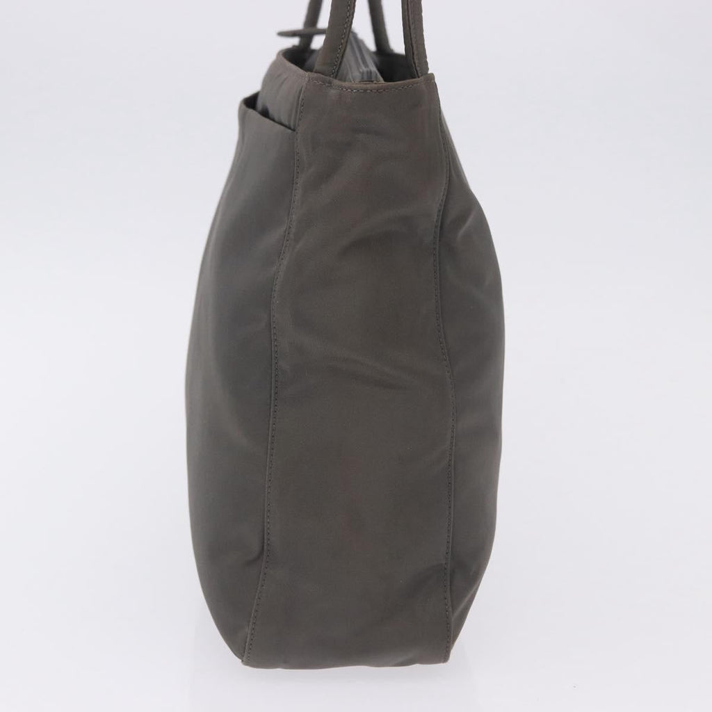 PRADA Tote Bag Nylon Green Silver Auth 197606
