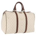 GUCCI GG Supreme Boston Bag PVC White Gold 193602 Auth 197858