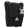 PRADA Shoulder Pouch Nylon Black Silver Auth 197869