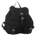 PRADA Backpack Nylon Black Silver Auth 197878