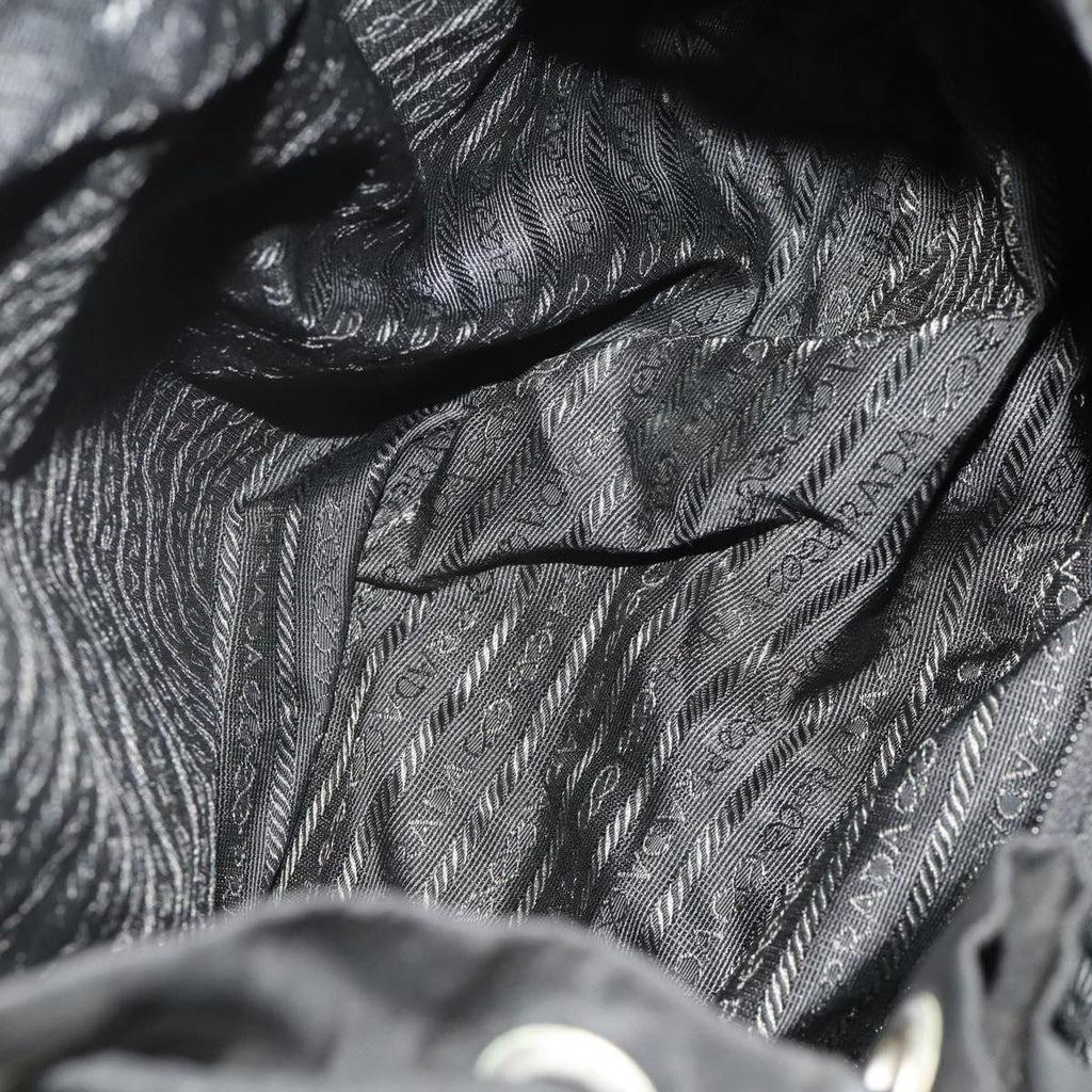 PRADA Backpack Nylon Black Silver Auth 197878