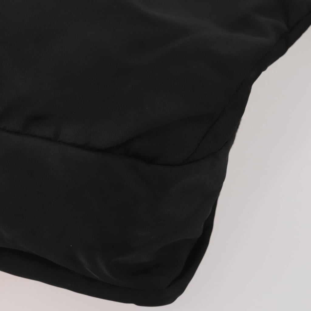 PRADA Shoulder Bag Nylon Black Silver Auth 197886
