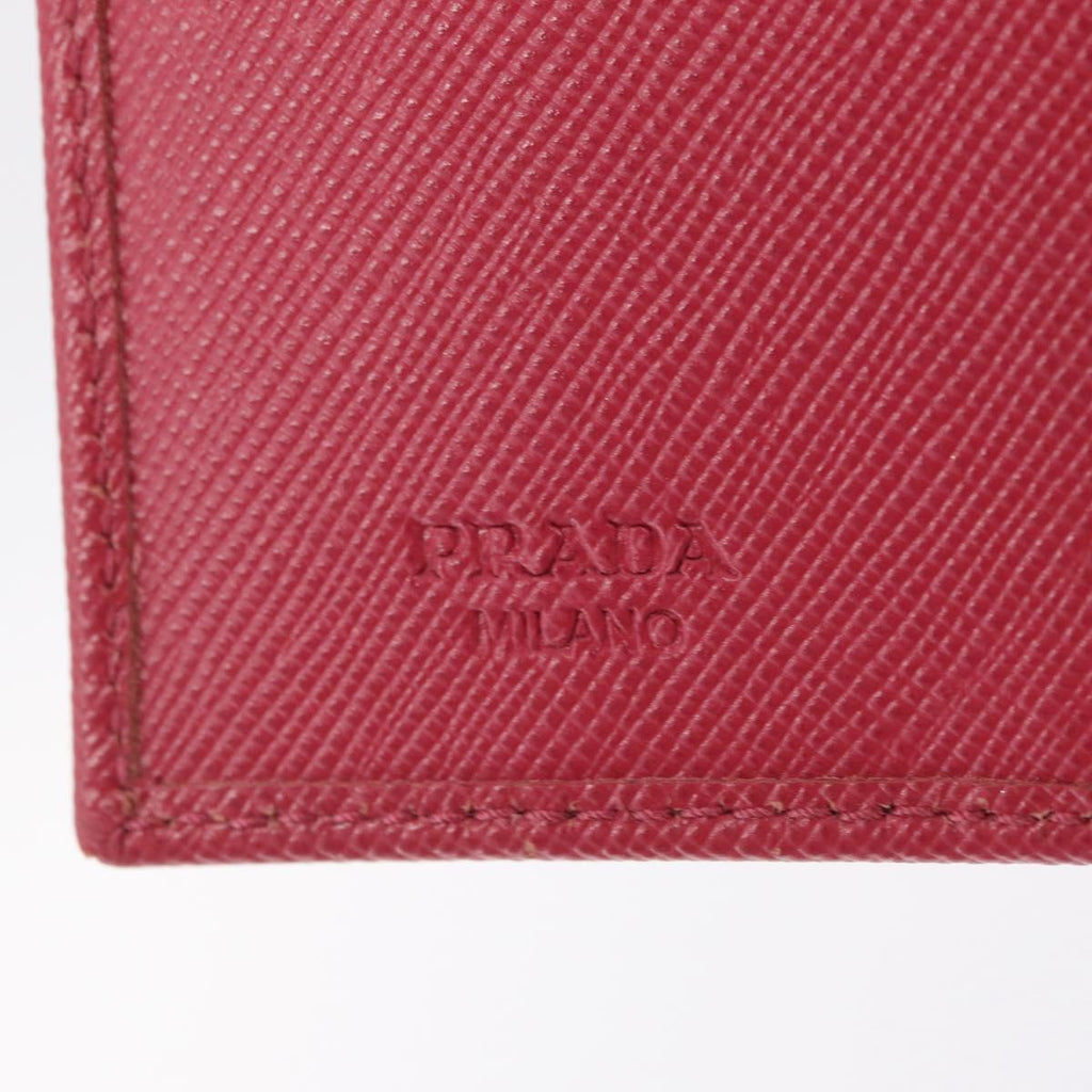 PRADA Bifold Wallet Saffiano leather Pink Gold Auth 197939M