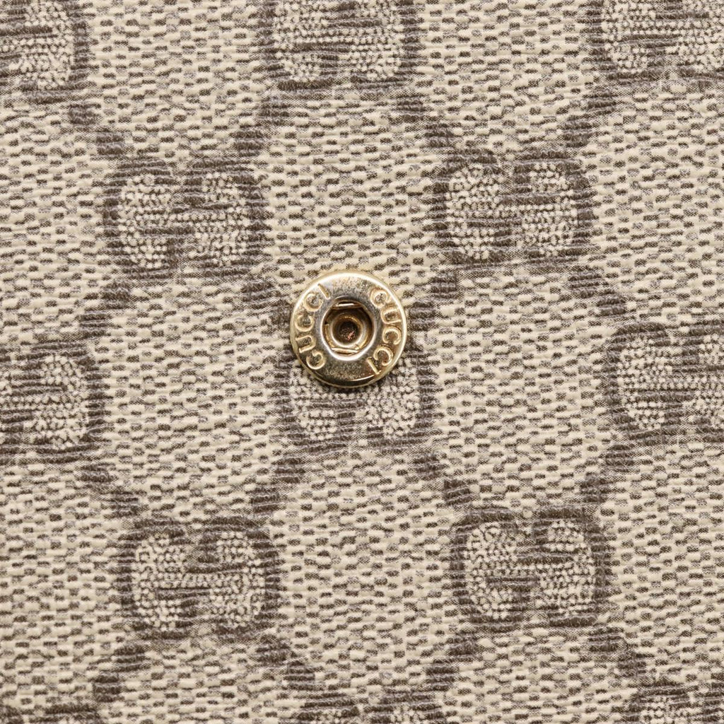GUCCI GG Supreme Bifold Wallet PVC Beige Gold 406925 Auth 197940V