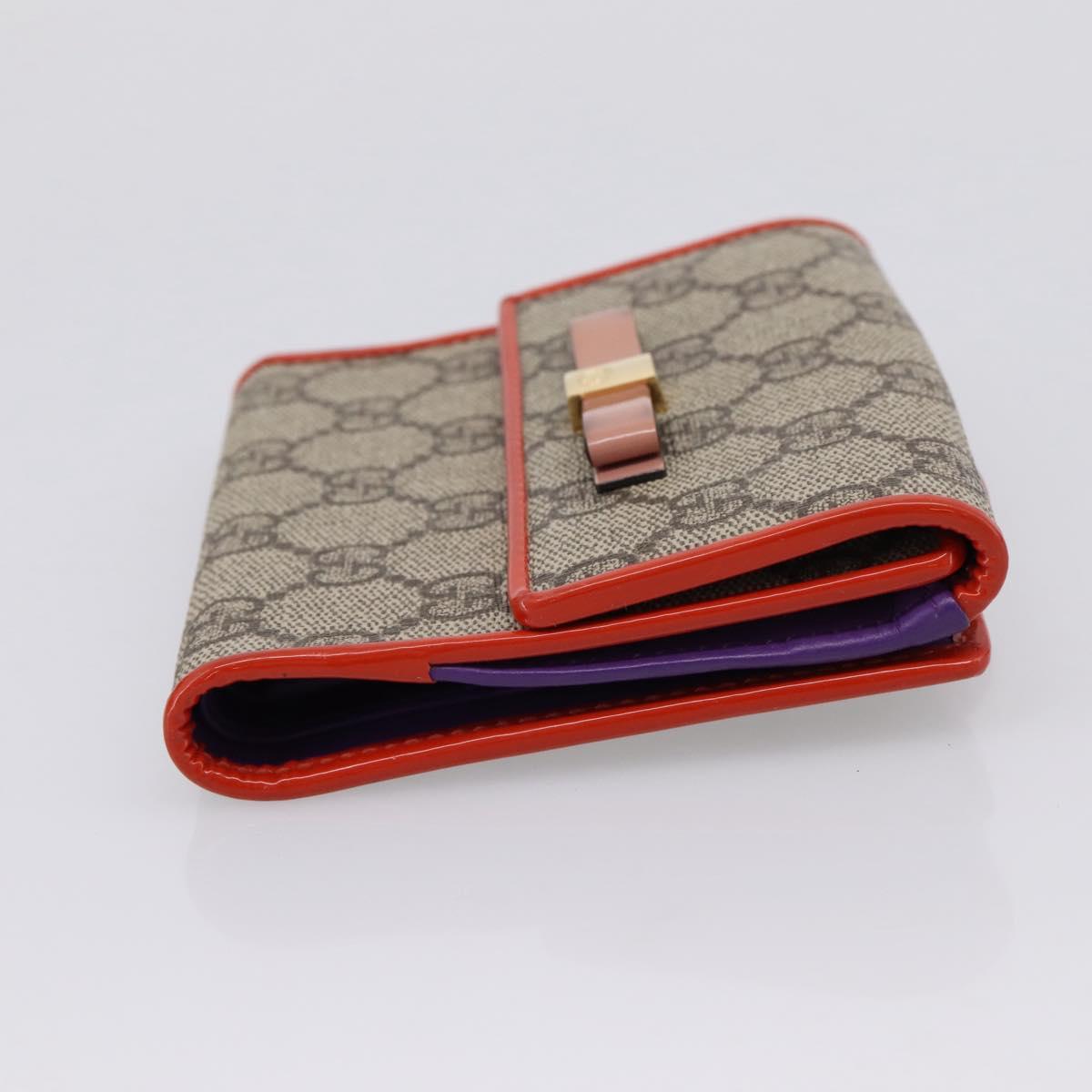 GUCCI GG Supreme Bifold Wallet PVC Beige Gold 406925 Auth 197940V