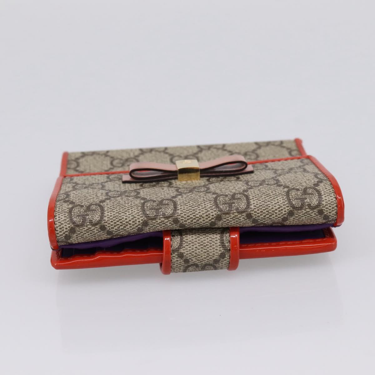 GUCCI GG Supreme Bifold Wallet PVC Beige Gold 406925 Auth 197940V