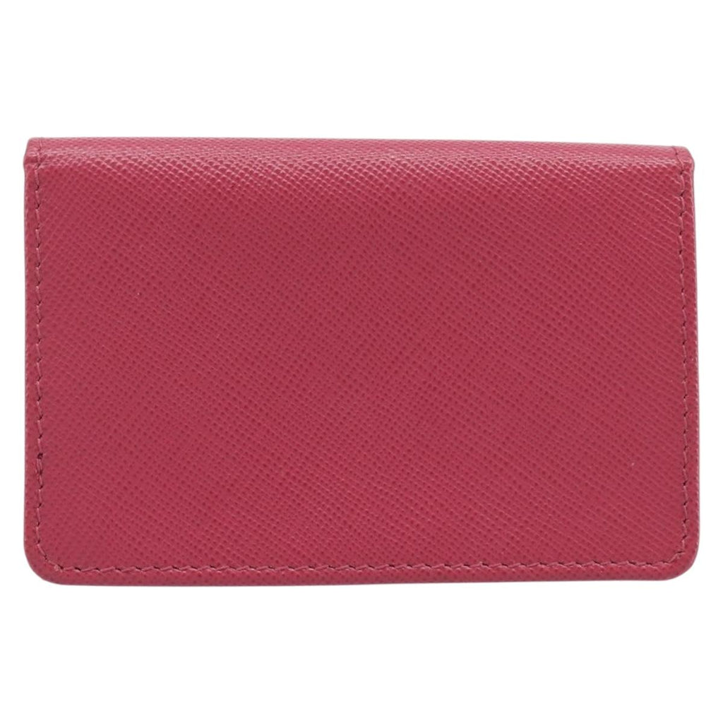 PRADA Card Case Saffiano leather Pink Gold Auth 197943M