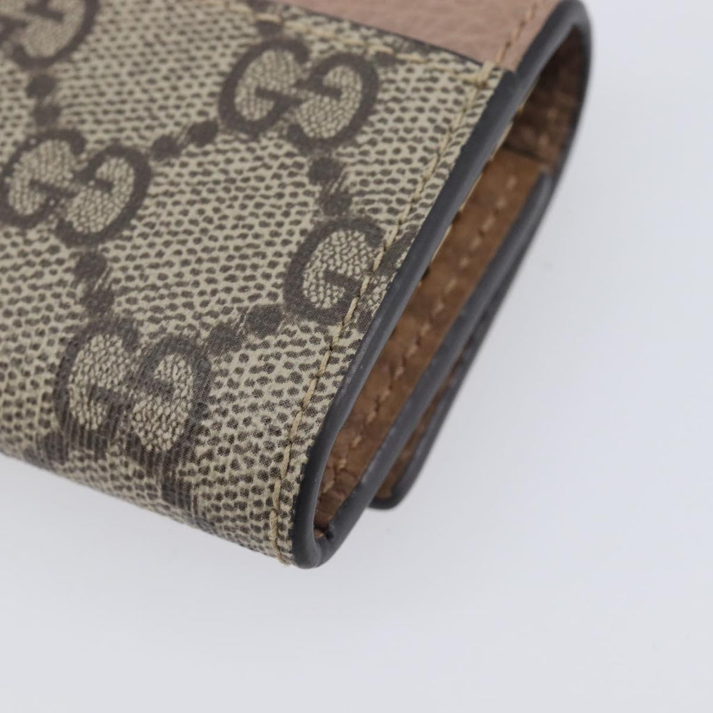 GUCCI GG Marmont Key Case Leather Beige Gold 456118 Auth 197944M