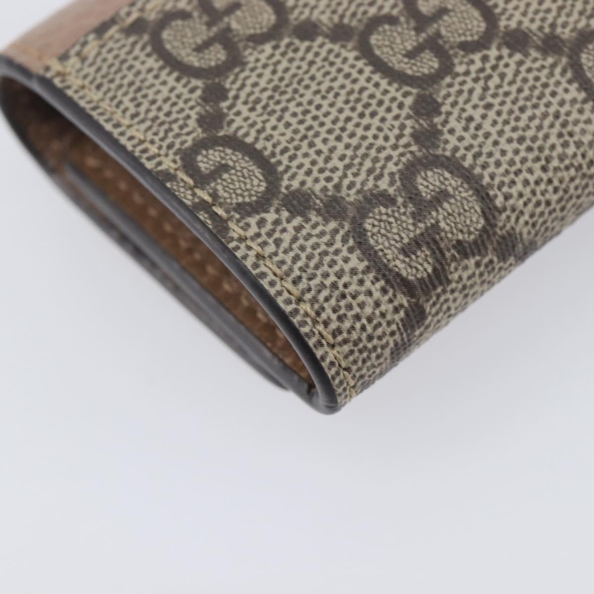 GUCCI GG Marmont Key Case Leather Beige Gold 456118 Auth 197944M