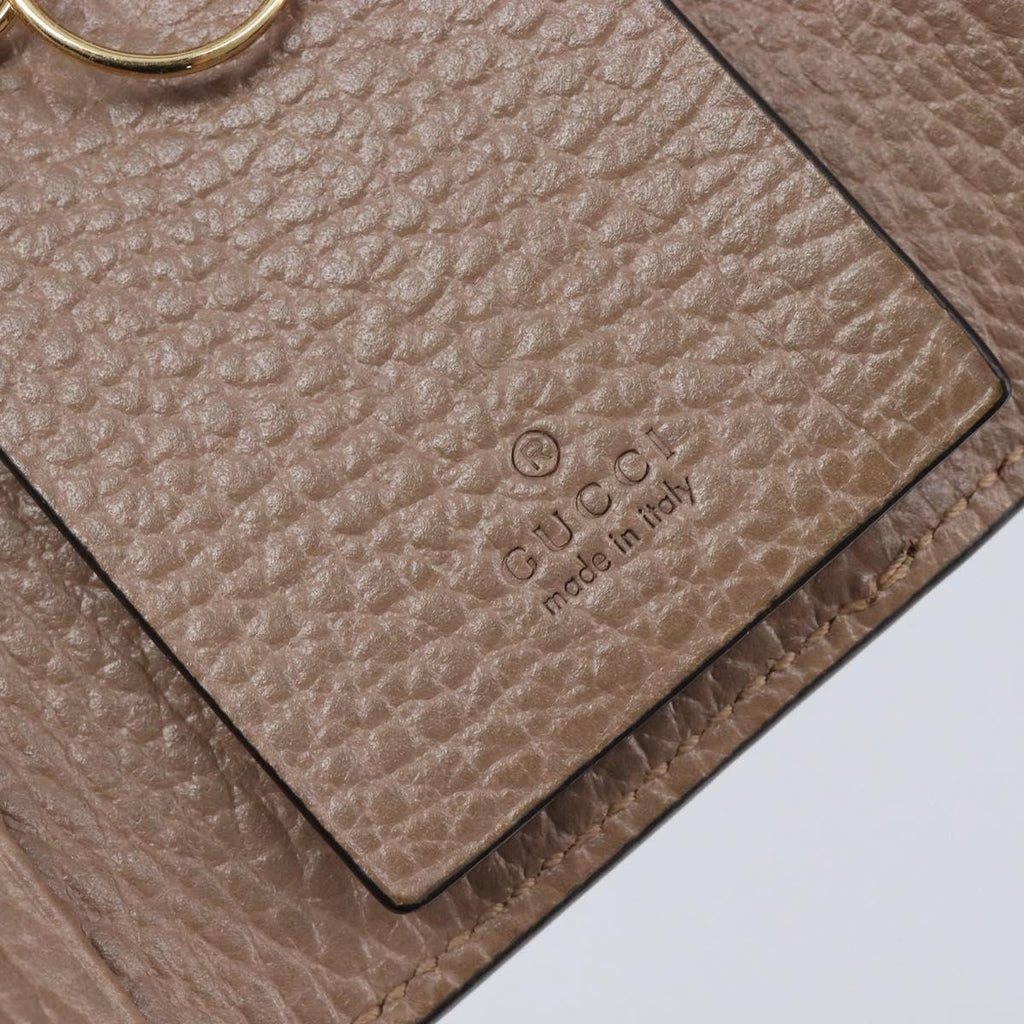 GUCCI GG Marmont Key Case Leather Beige Gold 456118 Auth 197944M