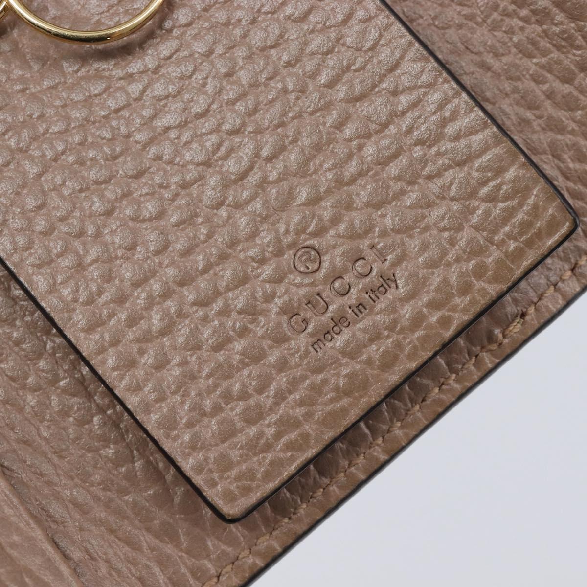 GUCCI GG Marmont Key Case Leather Beige Gold 456118 Auth 197944M
