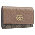 GUCCI GG Marmont Key Case Leather Beige Gold 456118 Auth 197944M