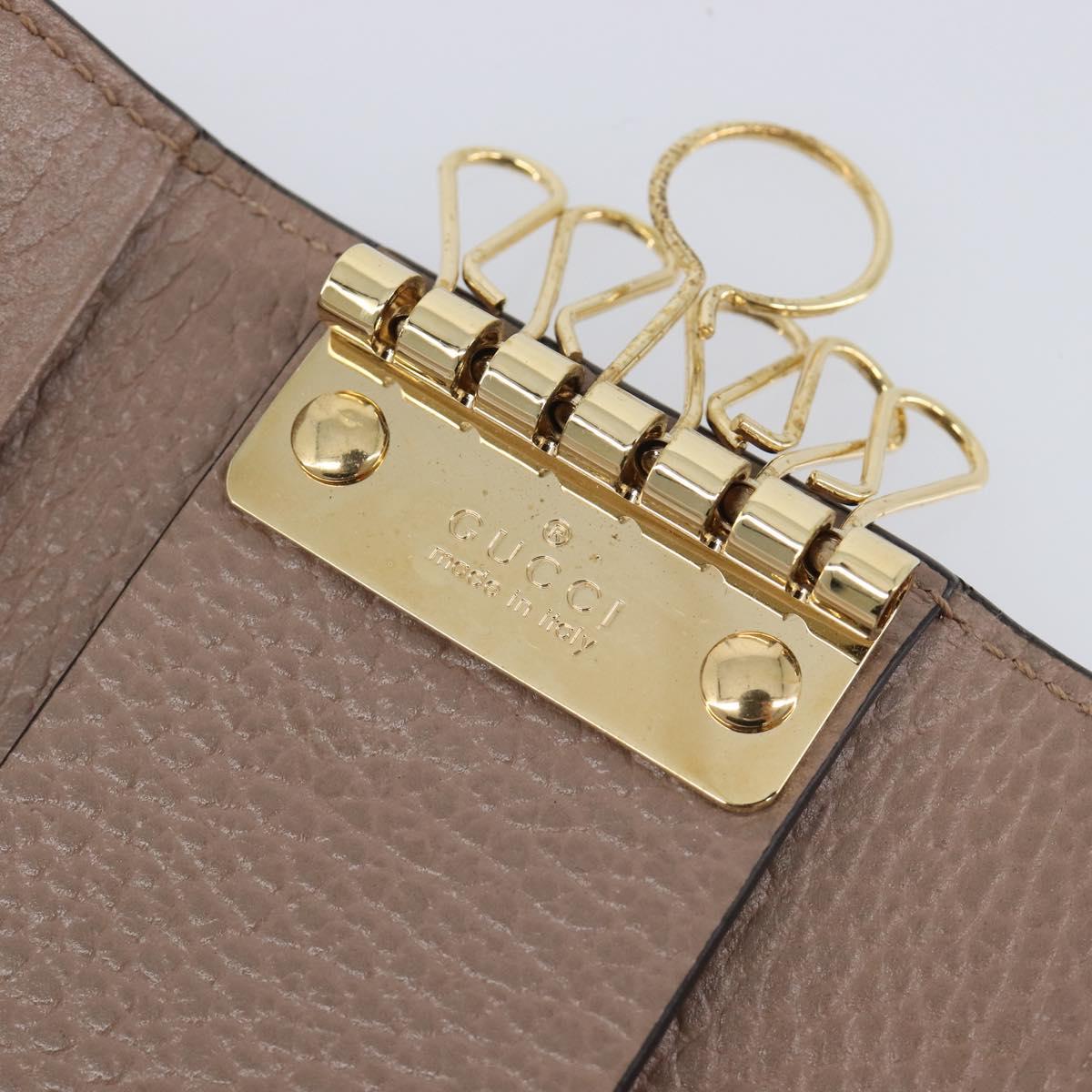 GUCCI GG Marmont Key Case Leather Beige Gold 456118 Auth 197944M