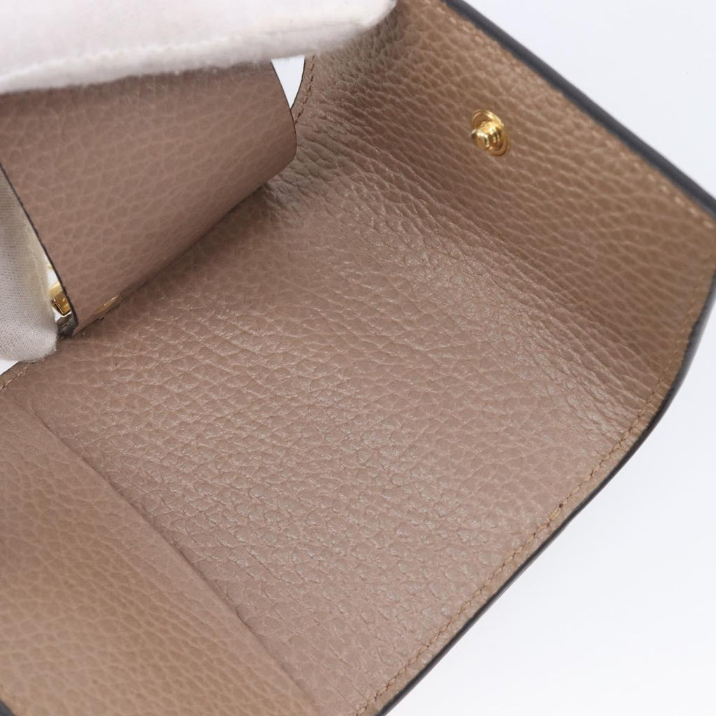 GUCCI GG Marmont Key Case Leather Beige Gold 456118 Auth 197944M